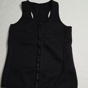 Black Women's Zip-Up Tank Top